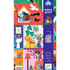 Puslespil Little Buddies House, stort børnepuslespil med 36 store brikker, 65×86 cm
