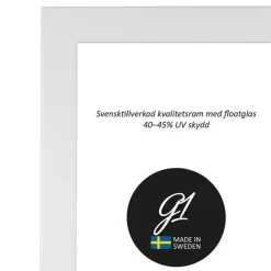 Ramme 4B hvid fladlist 60x80cm