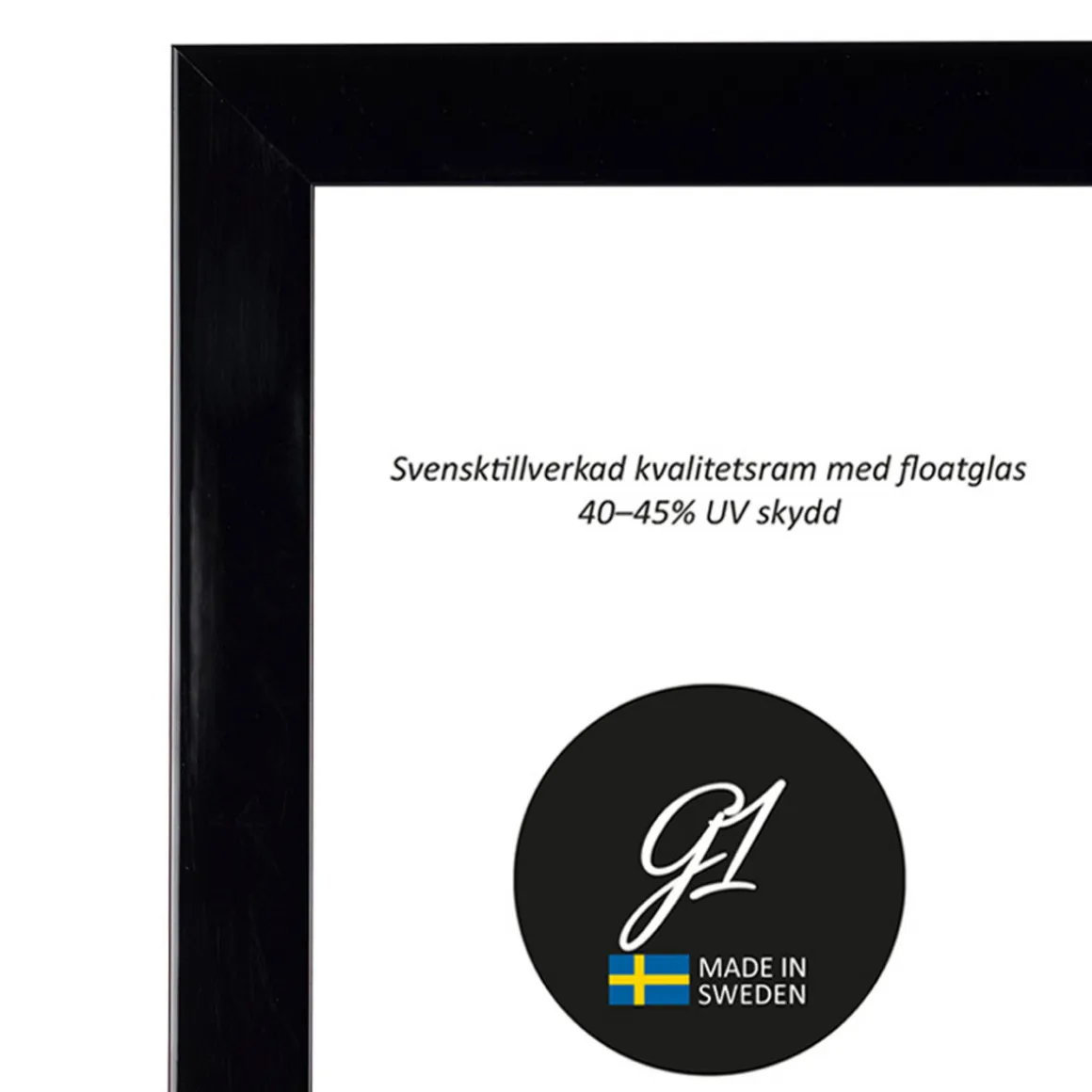 Ramme 6B Sort H.glans 24x30 cm