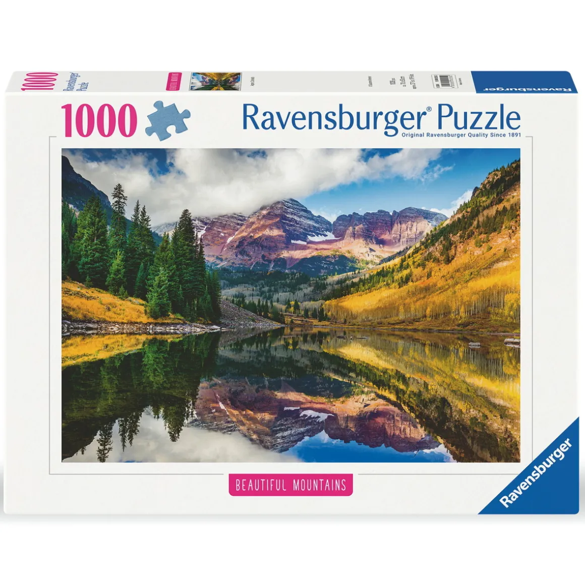 Ravensburger puslespil – Beautiful Mountains Aspen. 1000 brikker, 70x50 cm.