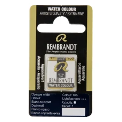 Rembrandt akvarelfarve half pan – White Extra Opaque 106