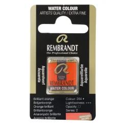 Rembrandt akvarelfarve half pan – Brilliant Orange 264