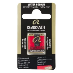 Rembrandt akvarelfarve half pan – Cadmium Red 305