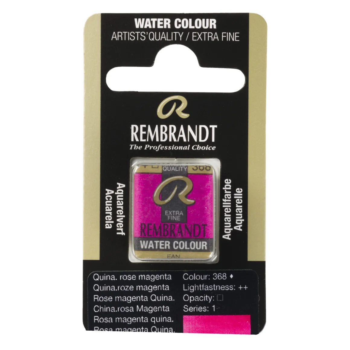 Rembrandt akvarelfarve half pan – Quinacridone Rose Magenta 368