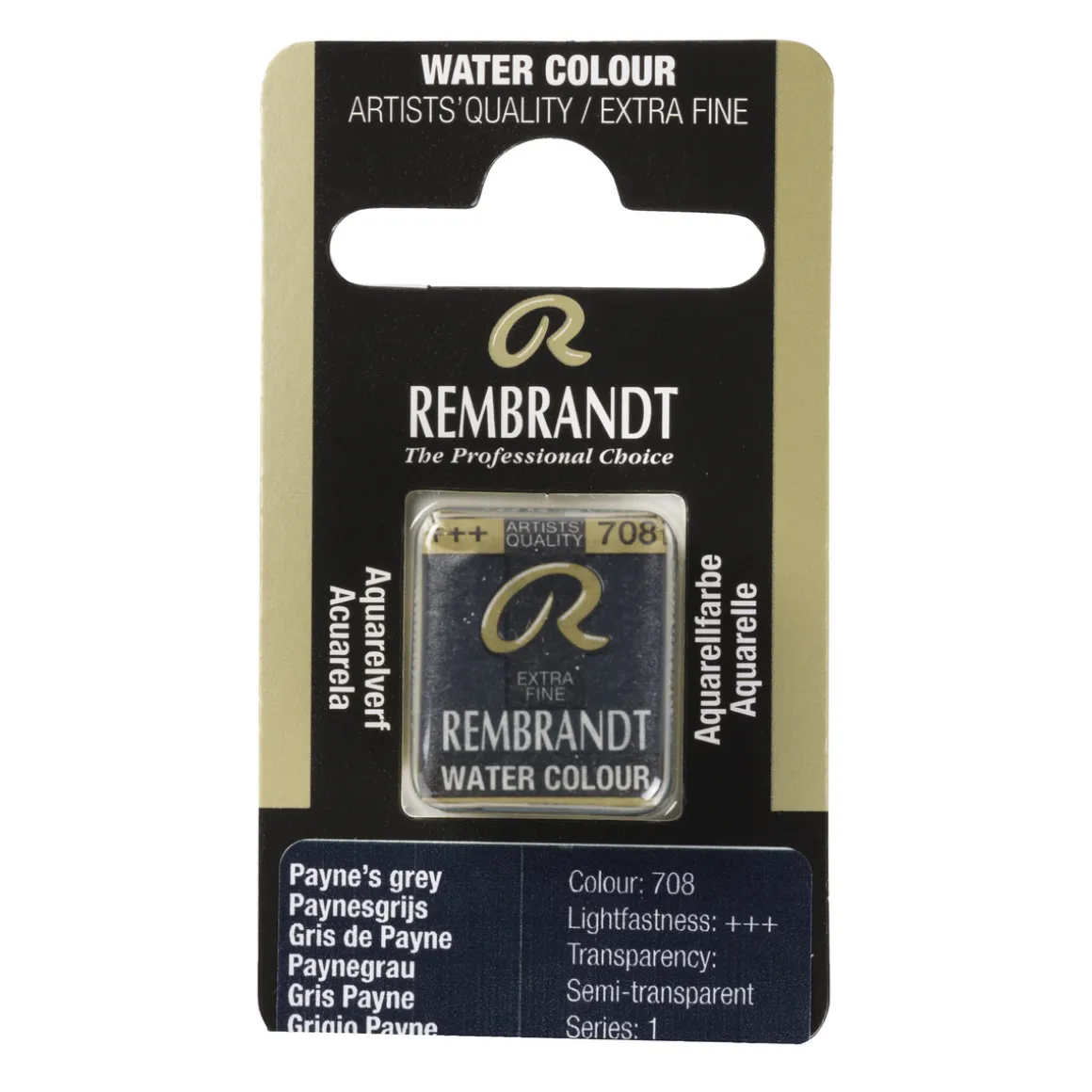 Rembrandt akvarelfarve half pan – Payne"s Gray 708