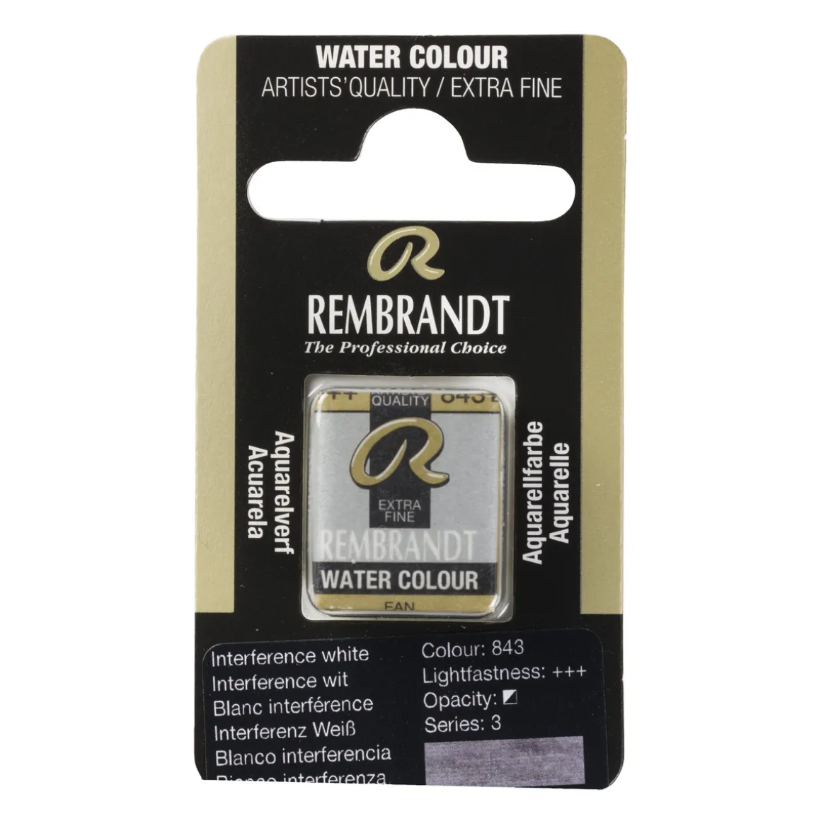 Rembrandt akvarelfarve half pan – Interference White 843