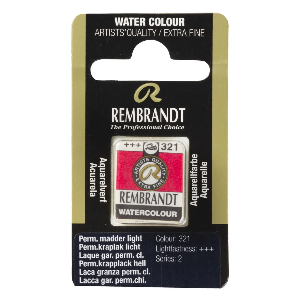 Rembrandt akvarelfarve half pan – Permanent Madder Light 321