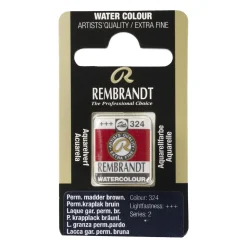 Rembrandt akvarelfarve half pan – Permanent Madder Brown 324