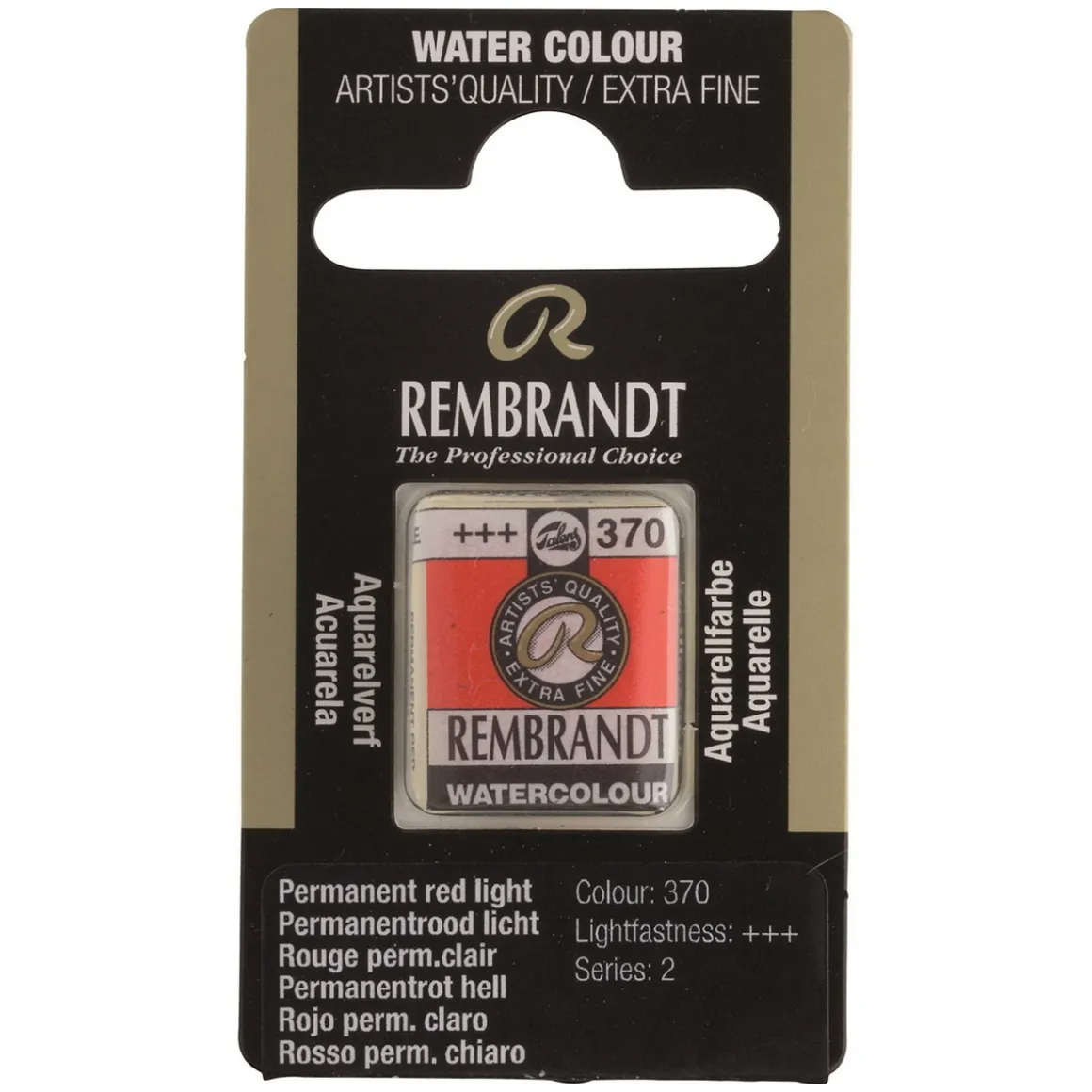 Rembrandt akvarelfarve half pan – Permanent Red Light 370