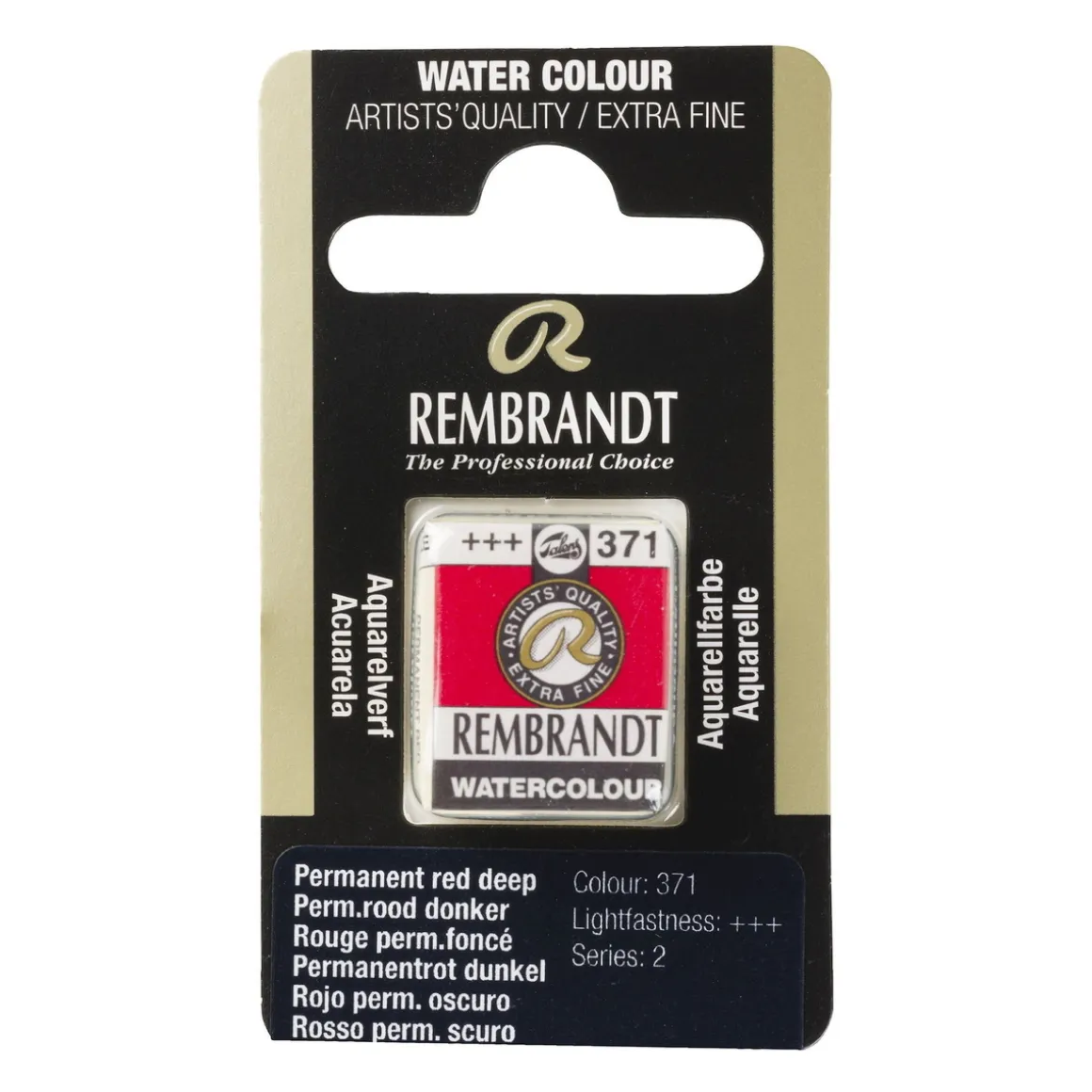 Rembrandt akvarelfarve half pan – Permanent Red Deep 371