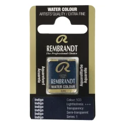 Rembrandt akvarelfarve half pan – Indigo 533