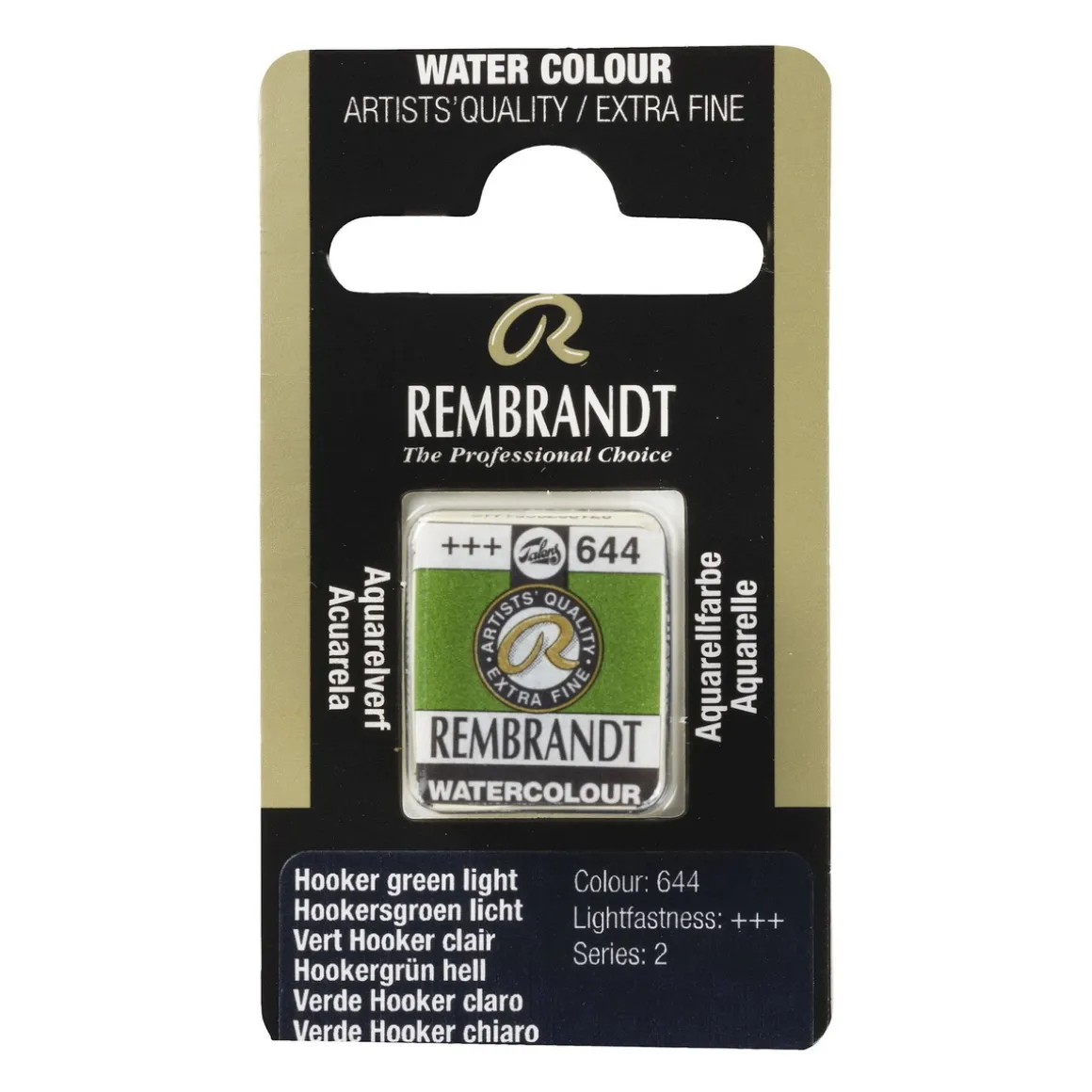 Rembrandt akvarelfarve half pan – Hookers Green Light 644