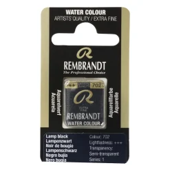 Rembrandt akvarelfarve half pan – Lamp Black 702