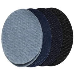 Reparationslapper jeans denim 4 par i 4 forskellige nuancer, ovale 7×9,5 cm