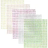 Rhinestone stickers big pack pastel – 1440 perlestickers i 5 forskellige farver. Ø4 mm