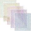Rhinestone stickers big pack pastel – 2400 små perlestickers i 5 farver. Ø2 mm
