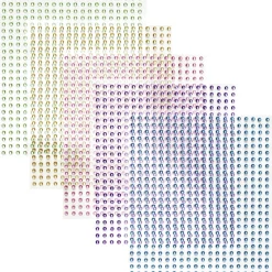 Rhinestone stickers big pack pastel – 2400 små perlestickers i 5 farver. Ø2 mm