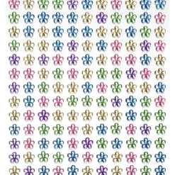Rhinestone stickers blomster pastel – 286 pastelfarvede blomster. Ø8 mm