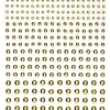 Rhinestone stickers guldmetallic – 496 gyldne perlestickers. Ø3, 4, 5, 6 mm