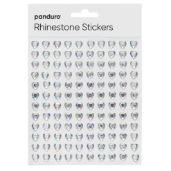 Rhinestone Stickers iriserende hjerter – i alt 240 hjerter som er Ø8 mm