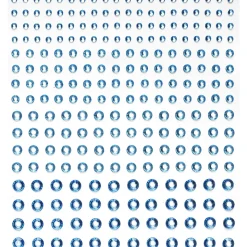 Rhinestone stickers lyseblå – 496 lyseblå perlestickers. Ø3, 4, 5, 6 mm