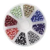 Rocailles 6/0, perlemix med 120 gram stribede glasperler – 8 varianter, Ø3,8-4,3 mm