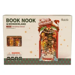 Rolife DIY Booknook Christmas Street bogstøtte miniature – TGC06, 126×190×255 mm
