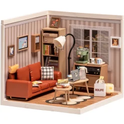 Rolife DIY Super Creator Cozy Living Lounge miniature diorama – DW007, 163×163×152 mm