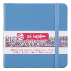 Royal Talens Art Creation Sketch skitsebog 12×12 cm, blåt omslag – 140 g/m², 80 ark