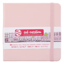 Royal Talens Art Creation Sketch skitsebog 12x12 cm, rosa omslag – 140 g/m², 80 ark