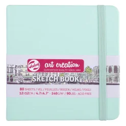 Royal Talens Art Creation Sketch skitsebog 12x12 cm, mintgrønt omslag – 140 g/m², 80 ark