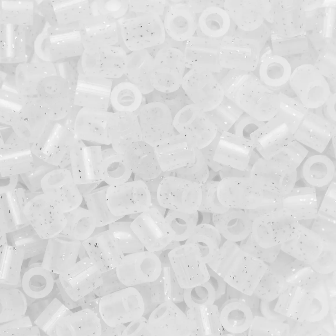 Rørperler Midi 1000 gennemsigtige med glitter, Ø5 mm