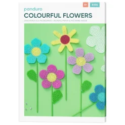 Rørperler Midi kit Enkle perleblomster, 2500 perler a Ø5 mm, blomsterpinde og 4 stiftplader