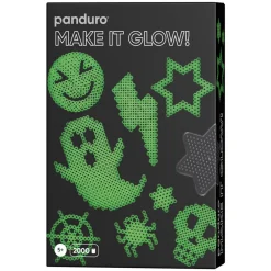 Rørperler Midi kit Make it Glow in the dark, 2000 spooky selvlysende perler a Ø5 mm & 3 stiftplader!