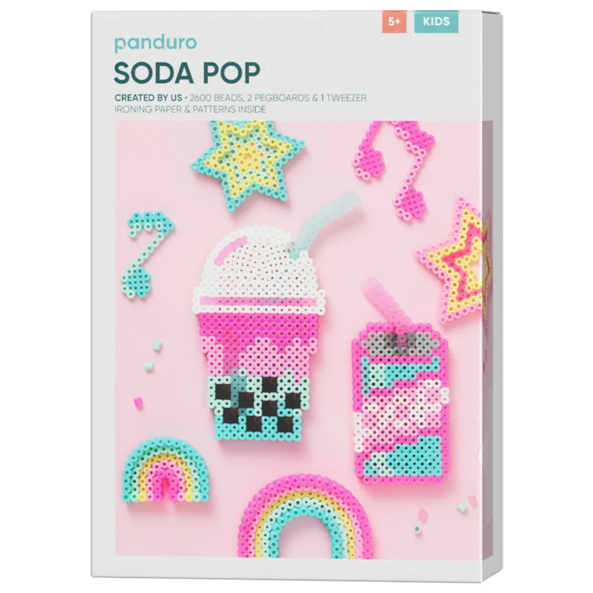 Rørperler Midi-kit Soda Pop og søde sager! 2600 perler à Ø5 mm og 2 perleplader