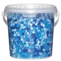 Rørperler Midi 4000 stk. i blå mix + blå, transparente perler, Ø5 mm