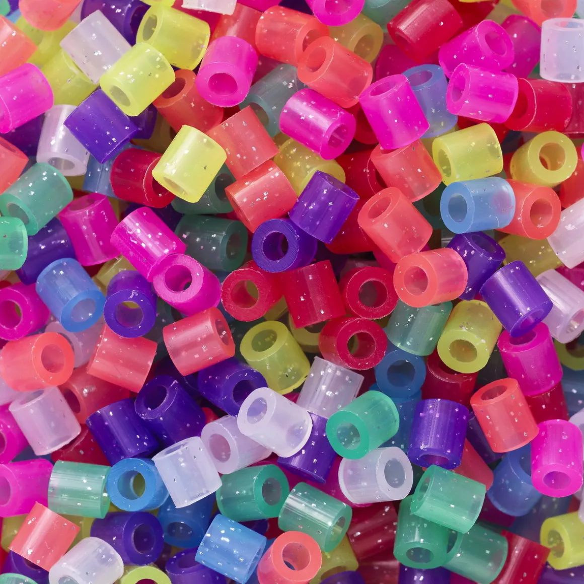 Rørperler Midi 3000 stk. i skinnende glittermix, Ø5 mm
