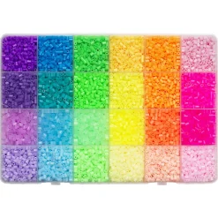 Rørperler Mini storpak Amazing – 12000 Mini-perler i 24 sommerfarver. Perlerne er Ø2,5 mm