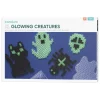 Rørperler XL kit Glowing Creatures – 600 sorte og selvlysende XL-perler + 2 perleplader