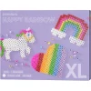 Rørperler XL kit Happy Rainbow – 1200 store, farvestrålende XL-perler + 3 stiftplader