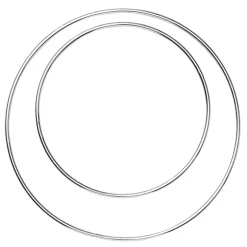 Runde, cirkelformede metalringe, forkromet. 2 stk. Ø15 og 20 cm