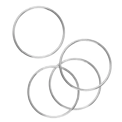 Runde, cirkelformede metalringe, sølvfarvede. 4 stk. Ø10 cm
