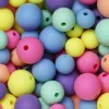 Runde perler i matte pastelfarver, ca. 124 stk. Ø10, 12 og 14 mm