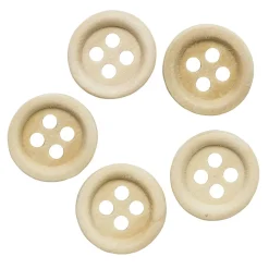 Runde træknapper af lyst schimatræ, Ø12 mm, 20 stk.