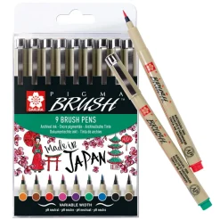 Sakura Pigma Brush penne 9 stk