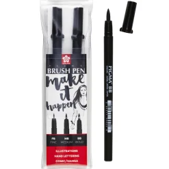 Sakura Pigma Brush 3 stk. sort