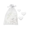 Satinhjerter til dekoration, 3,5×3 / 2,5×2 / 2×1 cm – 70 stk. hvide