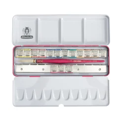 Schmincke Aquarelle Pretty Pink – 15 half pans akvarelfarve + da Vinci pensel