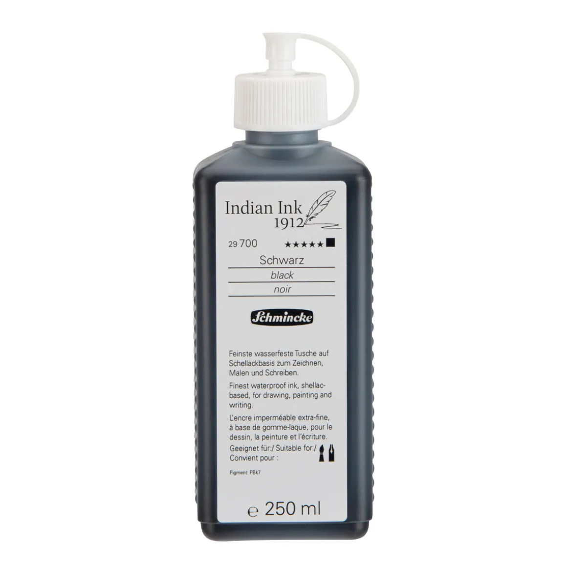 Schmincke Indian Ink 1912, sort tusch/blæk 250 ml