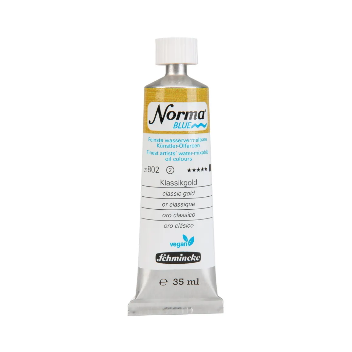 Schmincke Norma Blue vandopløselig oljemaling 35 ml Classic gold 21802